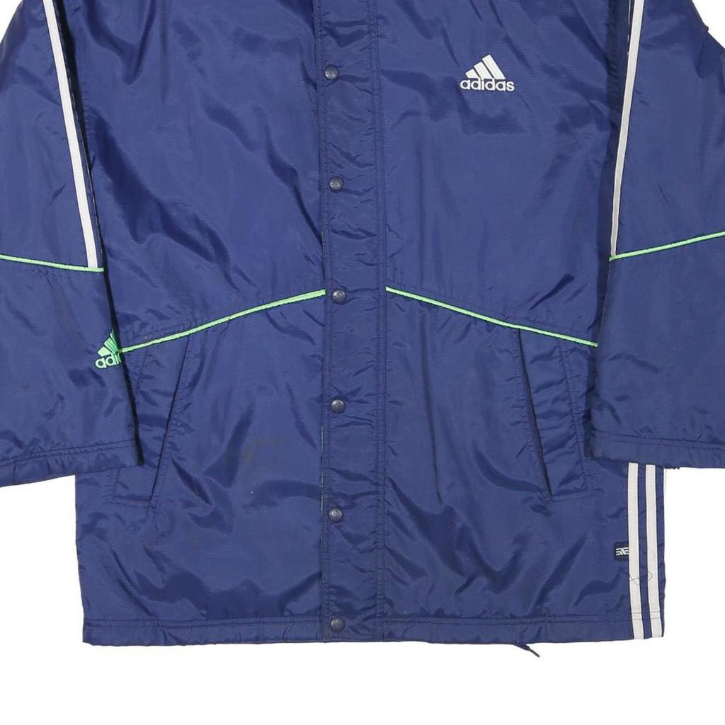 ADIDAS Mens Blue Navy Polyester Blend Jacket L Zip Plain Sportswear