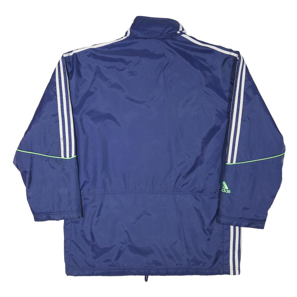 ADIDAS Mens Blue Navy Polyester Blend Jacket L Zip Plain Sportswear