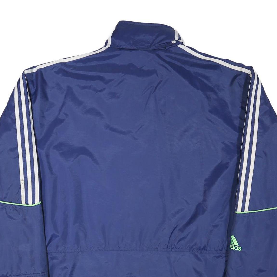ADIDAS Mens Blue Navy Polyester Blend Jacket L Zip Plain Sportswear
