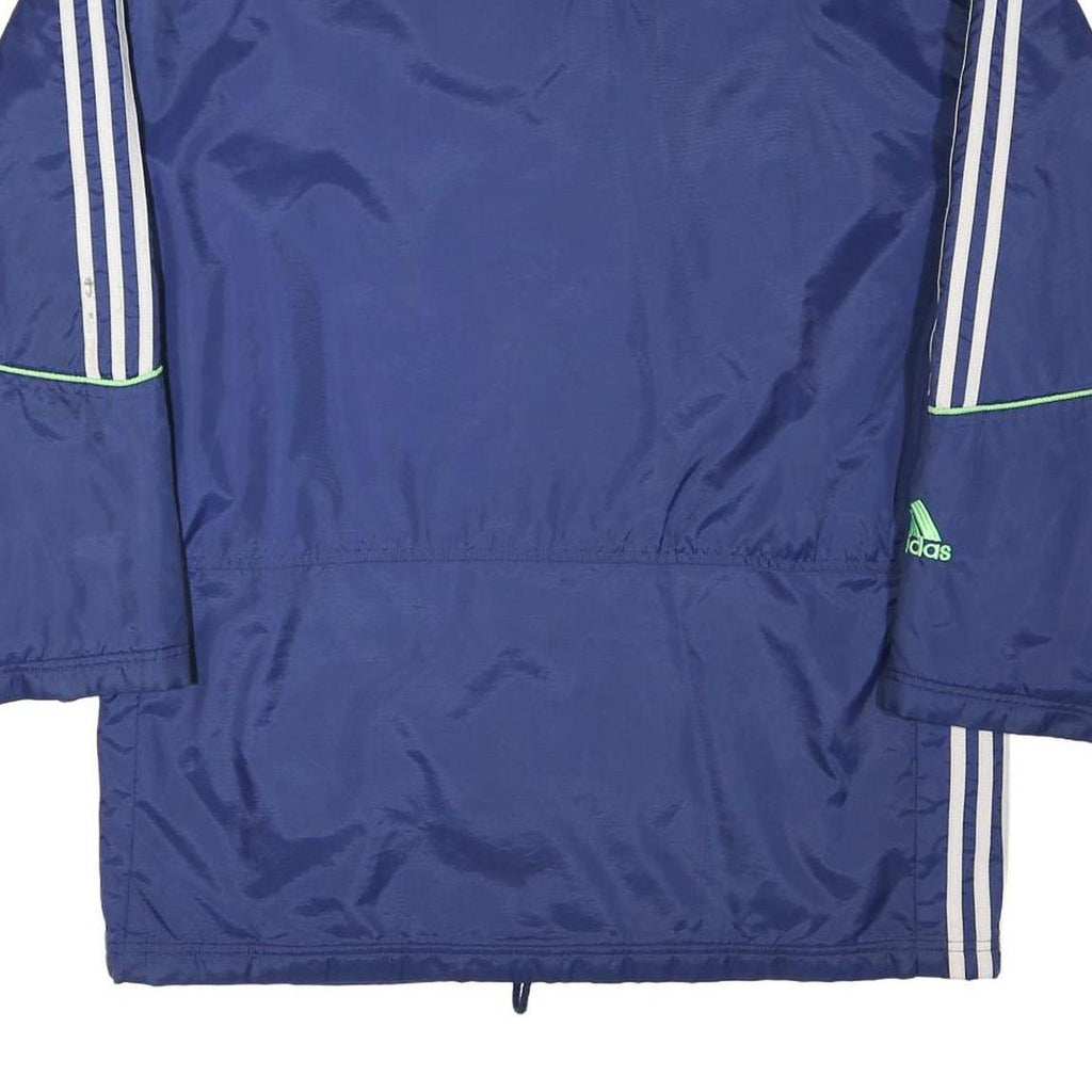 ADIDAS Mens Blue Navy Polyester Blend Jacket L Zip Plain Sportswear