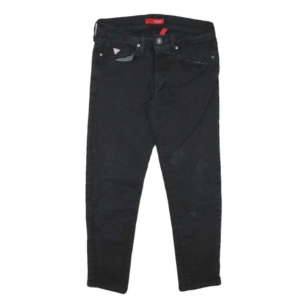GUESS Womens Jeans Black Slim Skinny Denim W30 L25 Cotton Blend Zip Casual