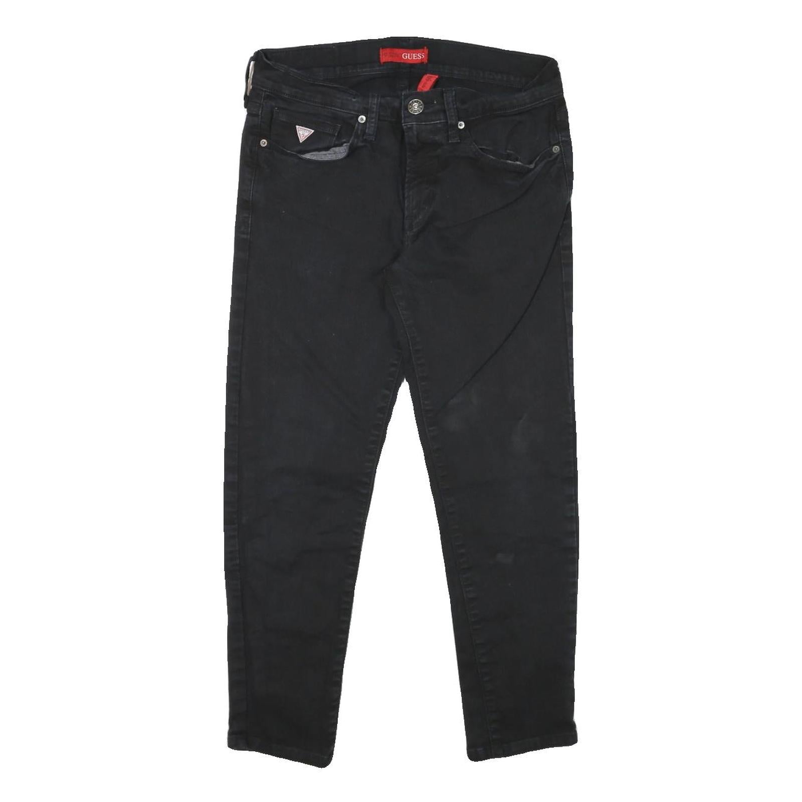 GUESS Womens Jeans Black Slim Skinny Denim W30 L25 Cotton Blend Zip Casual
