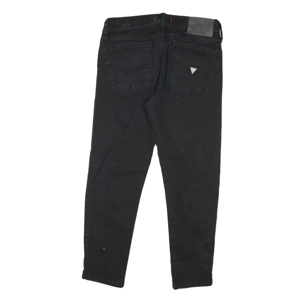 GUESS Womens Jeans Black Slim Skinny Denim W30 L25 Cotton Blend Zip Casual