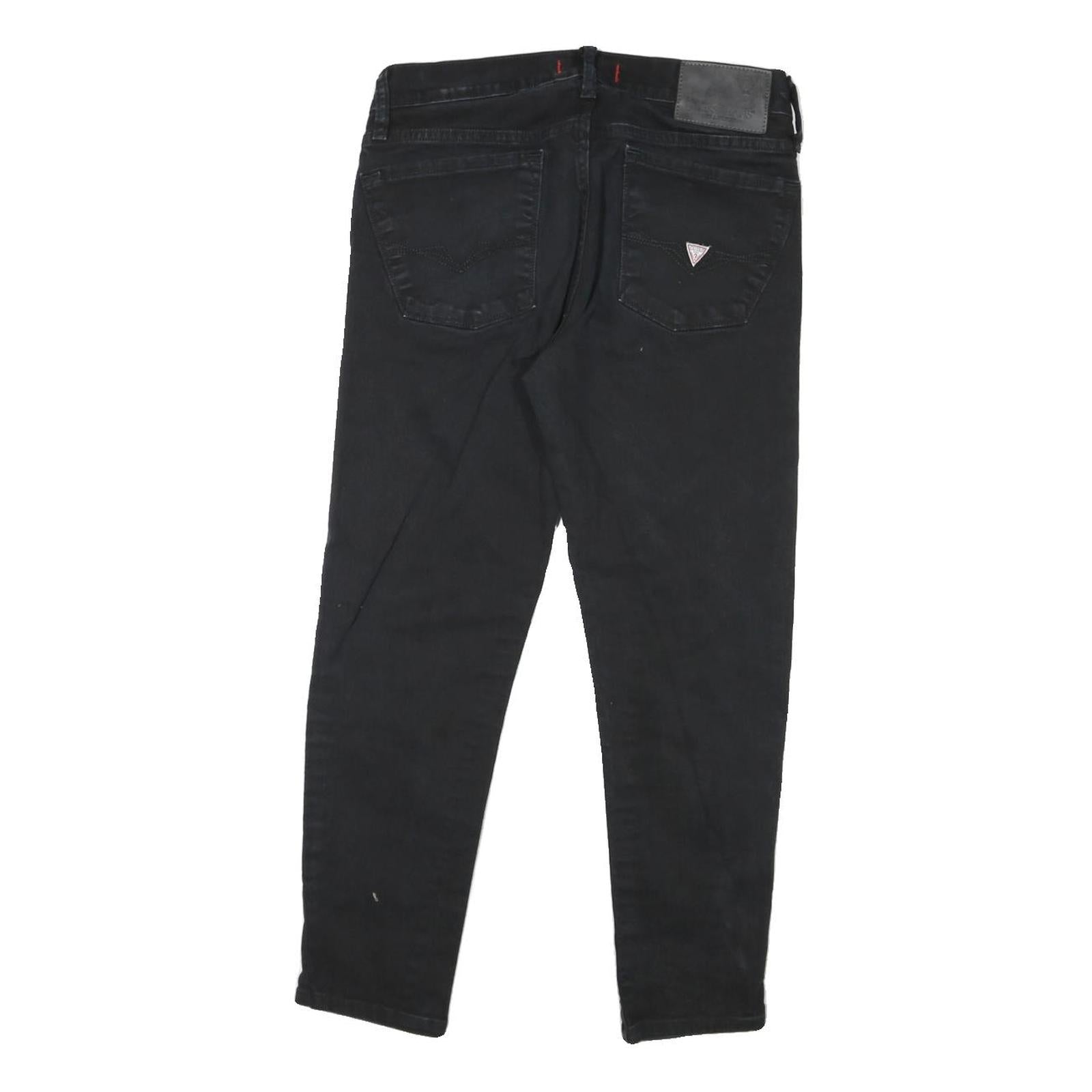 GUESS Womens Jeans Black Slim Skinny Denim W30 L25 Cotton Blend Zip Casual