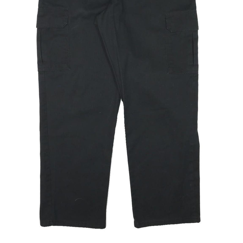 DICKIES Mens Cotton Blend Black Relaxed Cargo Trousers W36 L30 Workwear Zip