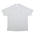 LACOSTE Mens White Short Sleeve Plain XL Cotton Blend Polo Shirt Classic