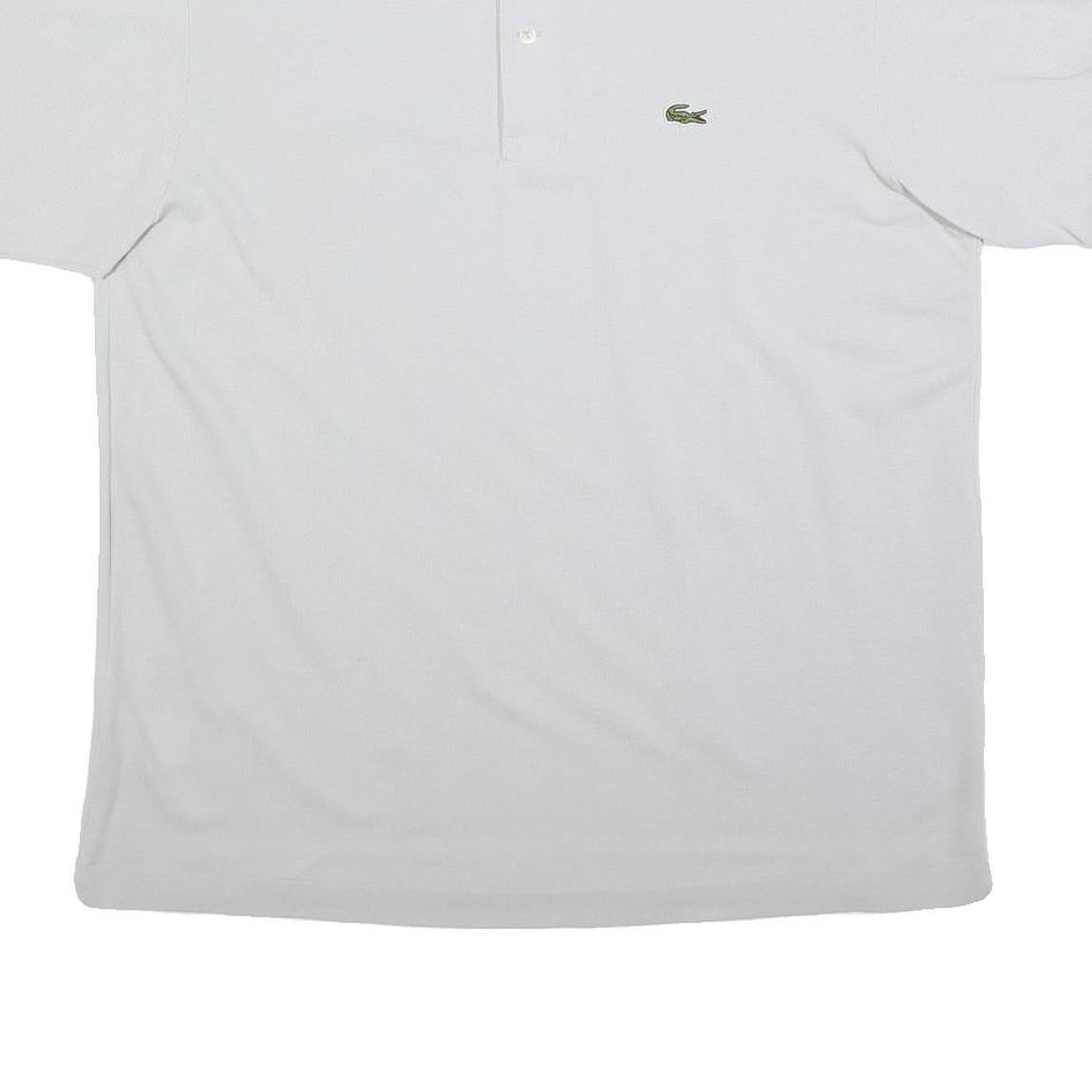 LACOSTE Mens White Short Sleeve Plain XL Cotton Blend Polo Shirt Classic