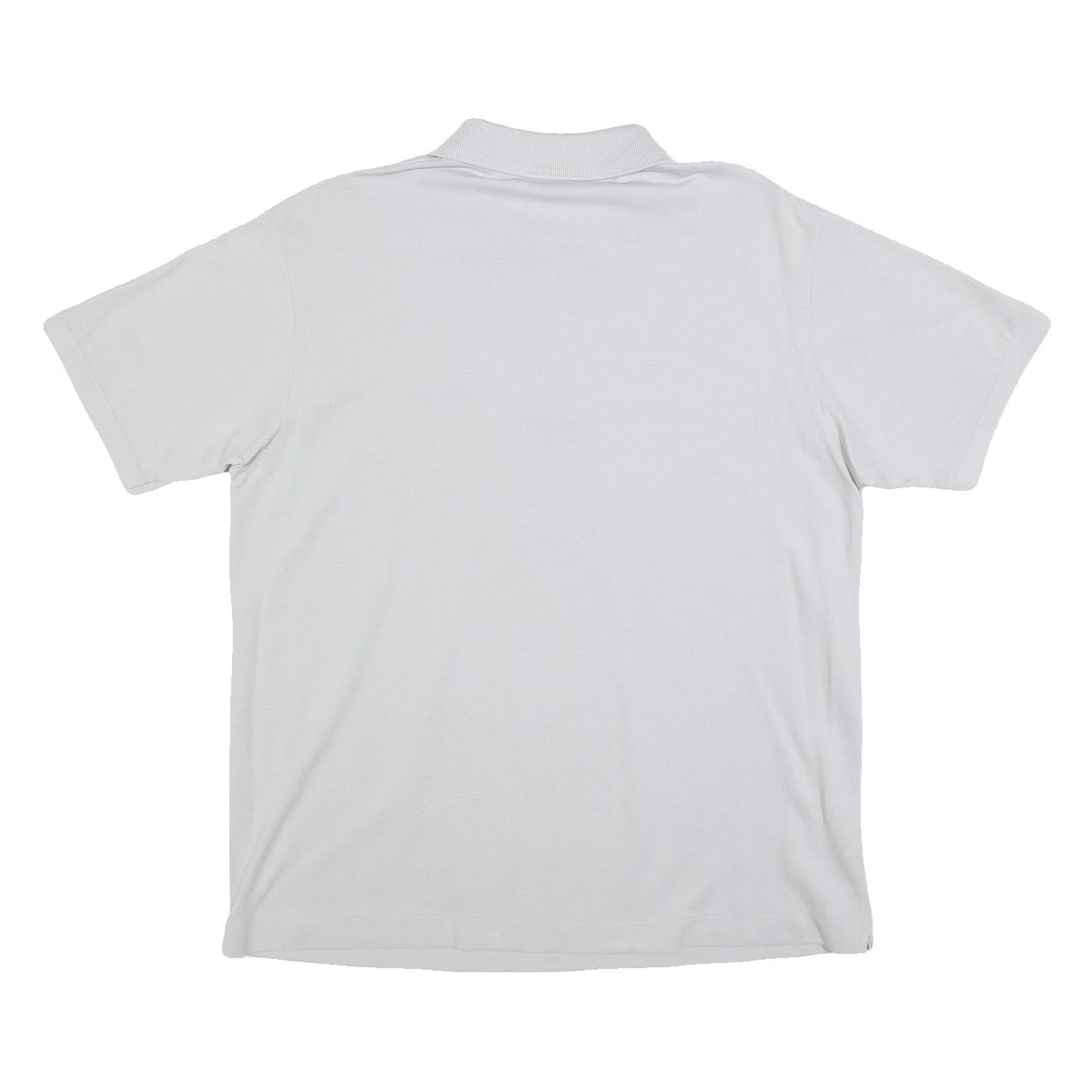 LACOSTE Mens White Short Sleeve Plain XL Cotton Blend Polo Shirt Classic