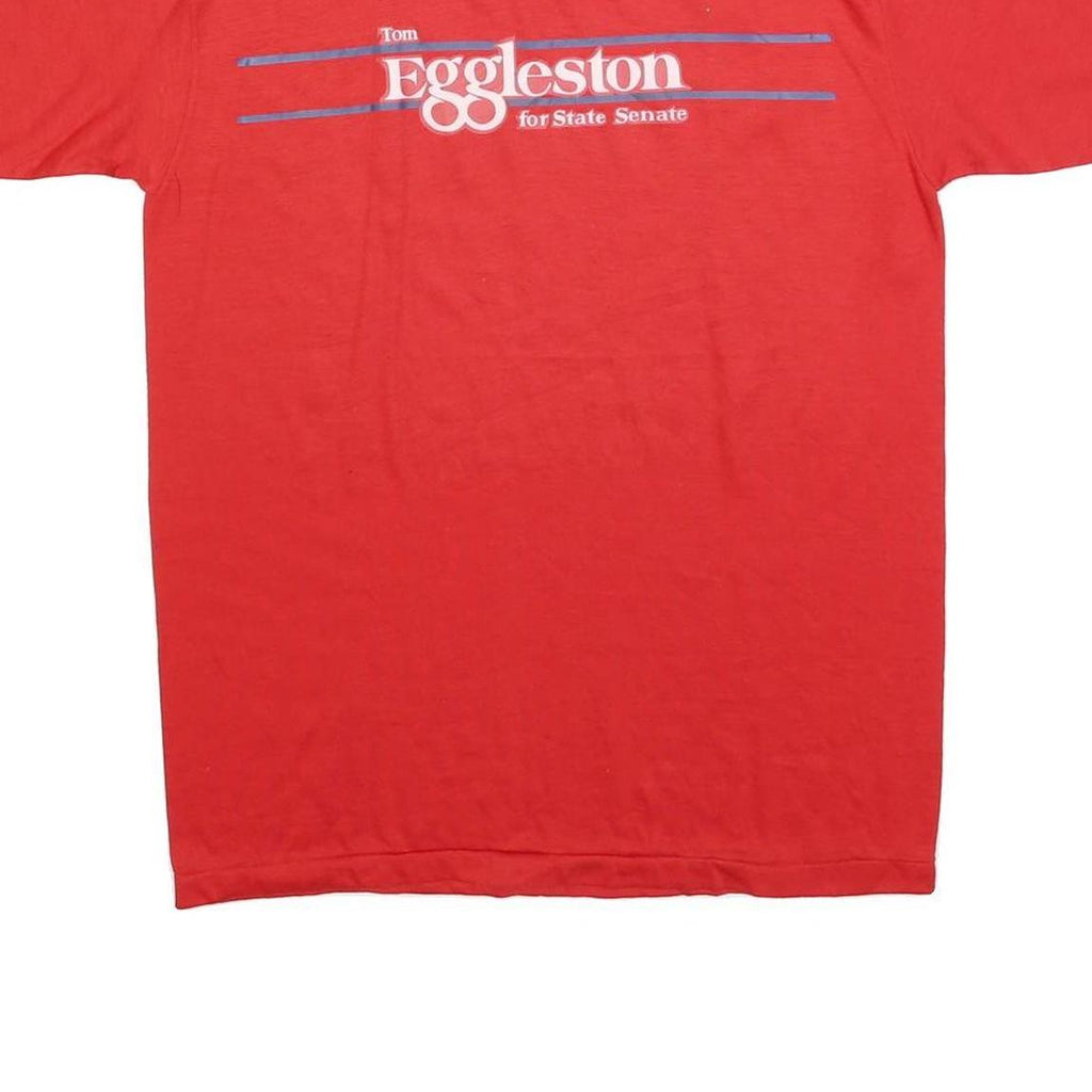 SPORTSWEAR Mens Red Tom Eggleston Political Campaign Graphic T-Shirt L Short