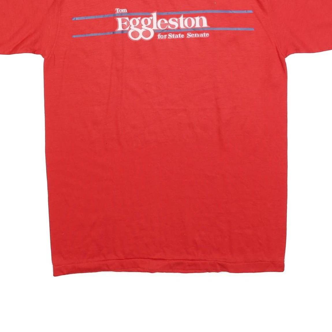 SPORTSWEAR Mens Red Tom Eggleston Political Campaign Graphic T-Shirt L Short