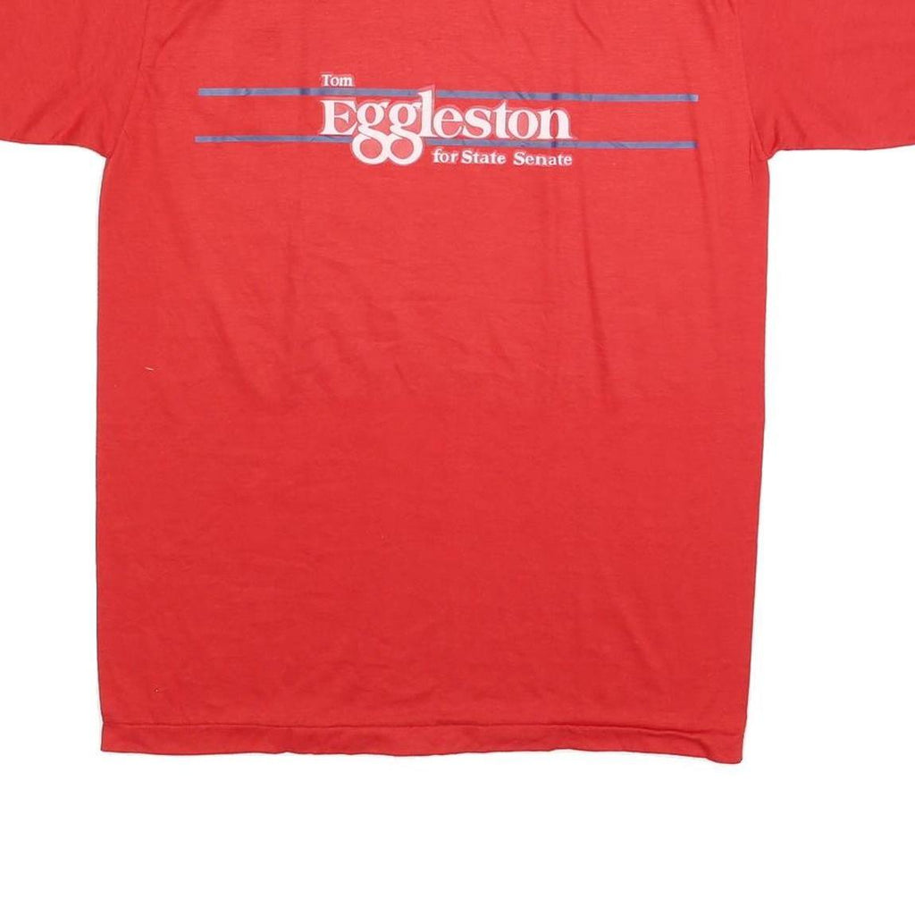 SPORTSWEAR Mens Red Tom Eggleston Political Campaign Graphic T-Shirt L Short