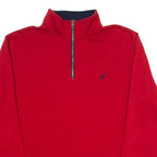 NAUTICA Mens Sweatshirt Red 1/4 Zip XL