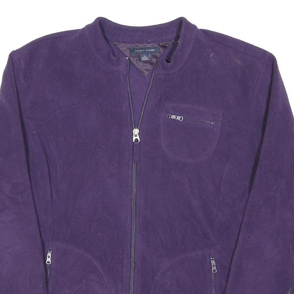 TOMMY HILFIGER Womens Purple Jacket XL Polyester Blend Plain Zip Casual Warm