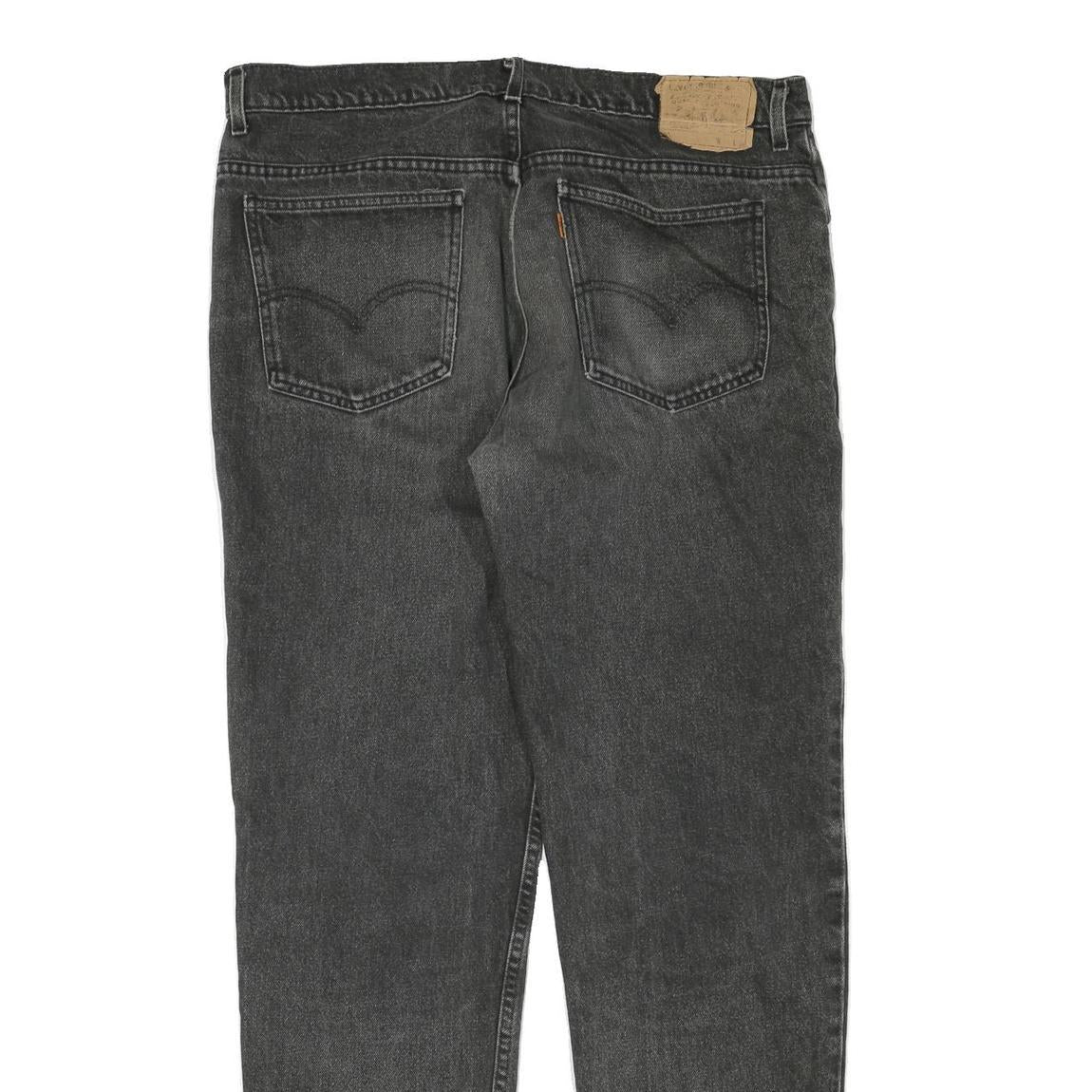 LEVI'S Mens Jeans Black Regular Straight Denim Medium W36 L32 Classic Zip