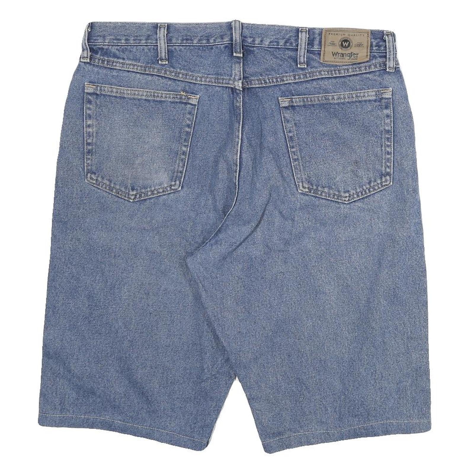 WRANGLER Mens Denim Blue Casual Shorts 2XL W36 Cotton Blend Relaxed Fit