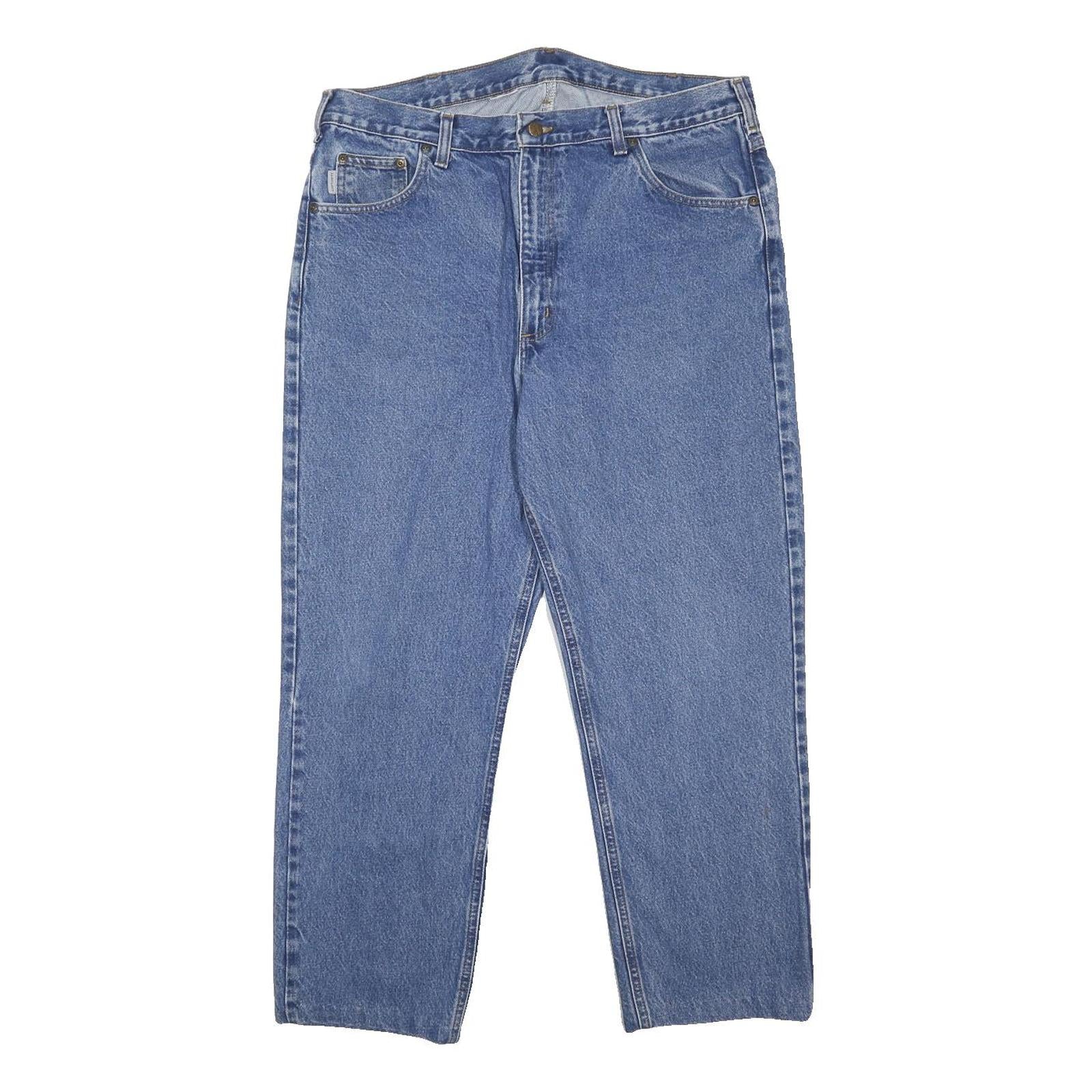 CARHARTT Mens Jeans Blue Regular Straight Denim Medium W36 L27 Classic Durable
