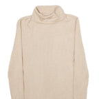 Womens Beige Plain High Neck Basic Knit Jumper XS Soft Lightweight Stylish