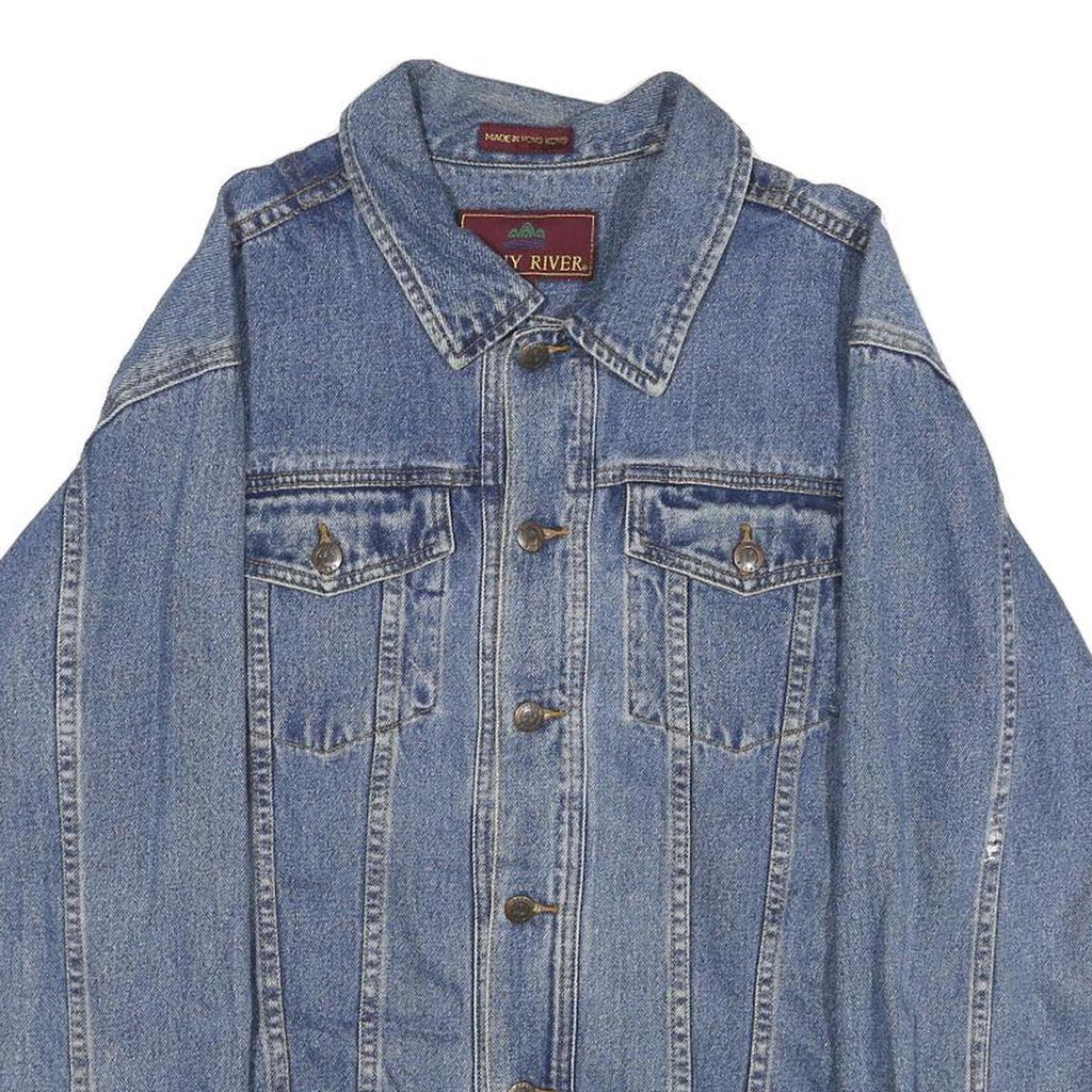 STONY RIVER Mens Blue Denim Cotton Button Jacket M Classic Casual