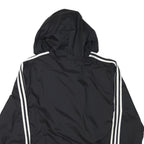 ADIDAS Mens Black Zip Hooded Track Jacket L Polyester Blend Plain Sportswear