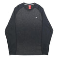 NIKE Womens Black Crew Neck L Cotton Sweatshirt Sports Casual Pullover