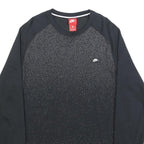 NIKE Womens Black Crew Neck L Cotton Sweatshirt Sports Casual Pullover