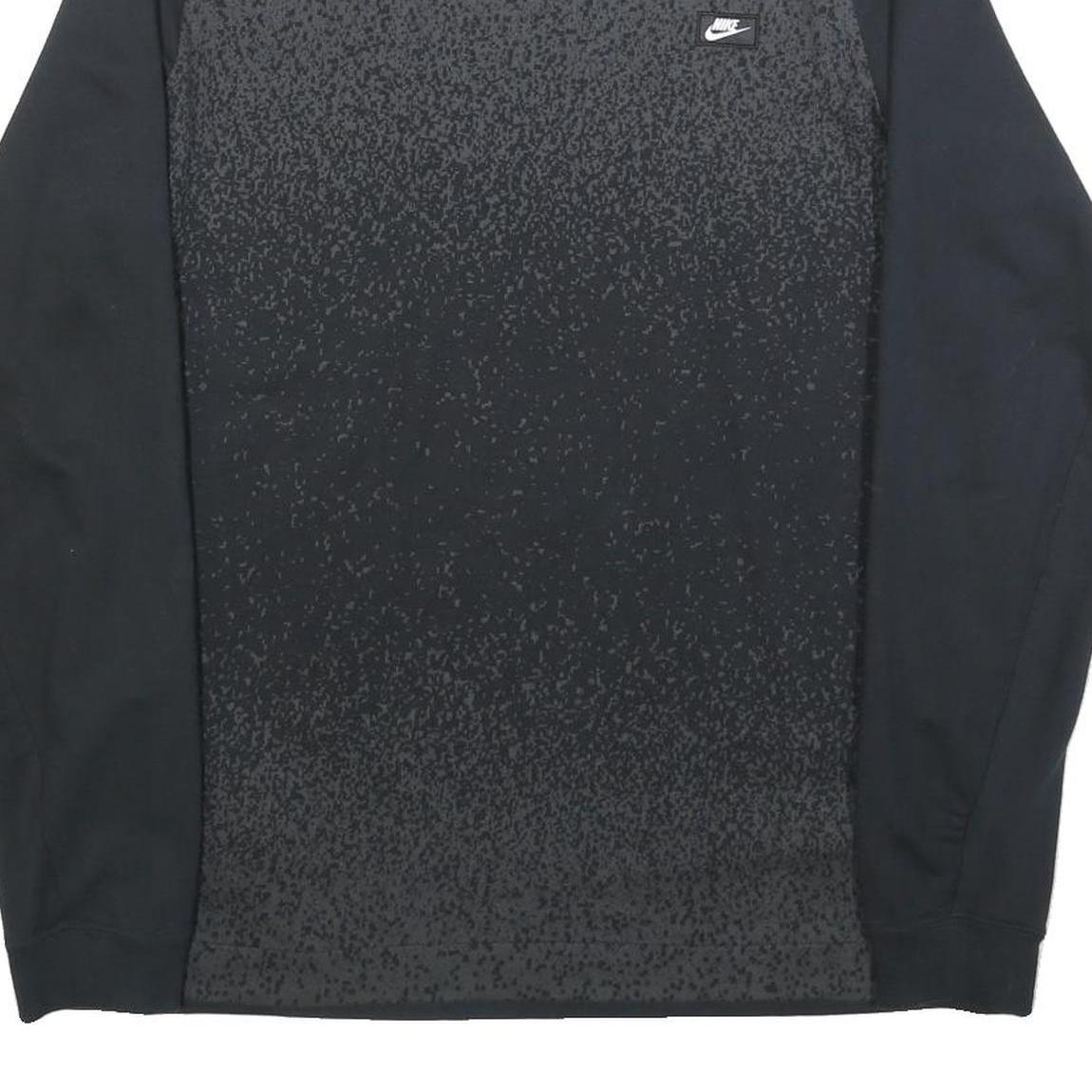 NIKE Womens Black Crew Neck L Cotton Sweatshirt Sports Casual Pullover