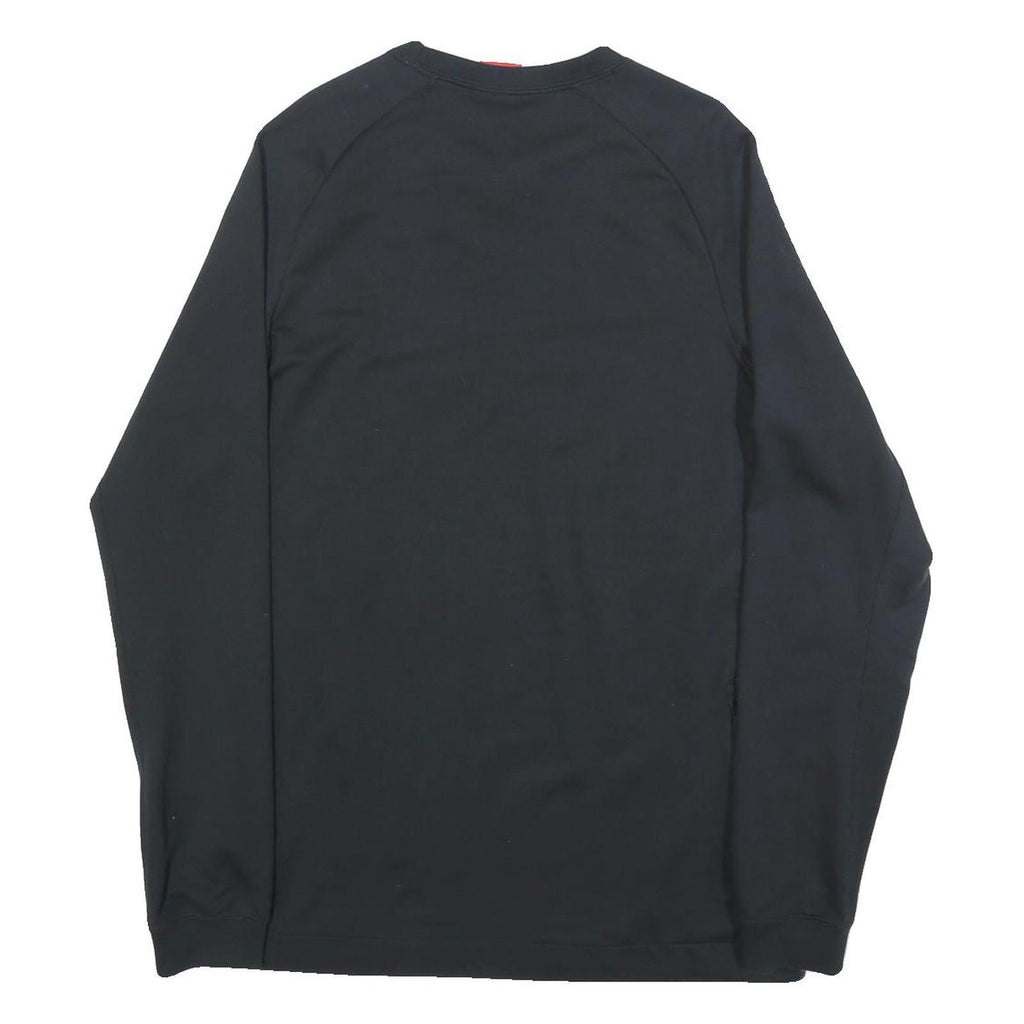 NIKE Womens Black Crew Neck L Cotton Sweatshirt Sports Casual Pullover