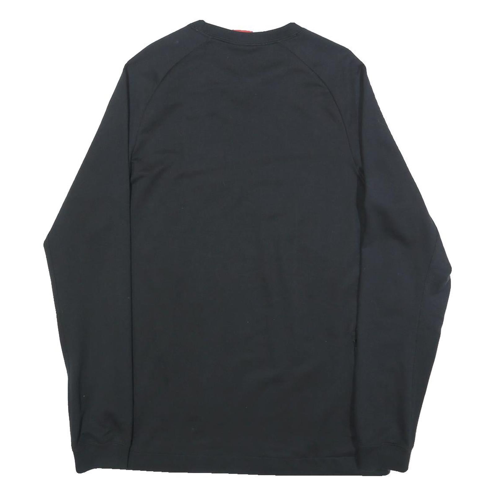 NIKE Womens Black Crew Neck L Cotton Sweatshirt Sports Casual Pullover