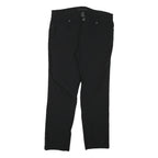 CALVIN KLEIN Womens Cotton Blend Black Slim Straight Trousers W32 L27 Zip