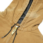 CARHARTT Mens Beige Hooded Sleeveless Zip Cotton Jacket L Workwear