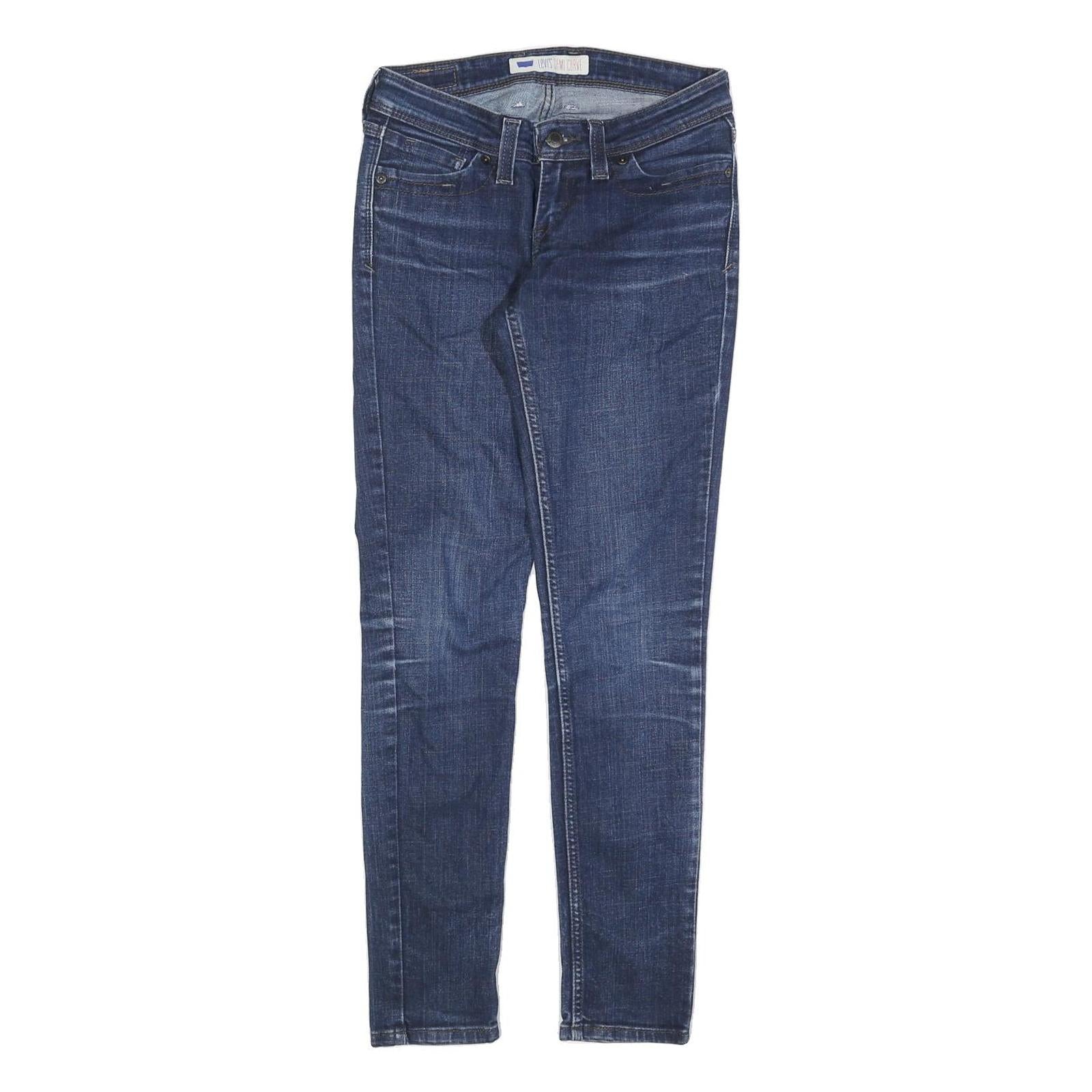 LEVI'S Womens Slim Blue Denim Jeans W28 L30 Stretch Zip Closure Casual