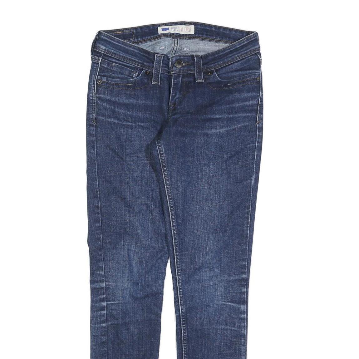 LEVI'S Womens Slim Blue Denim Jeans W28 L30 Stretch Zip Closure Casual