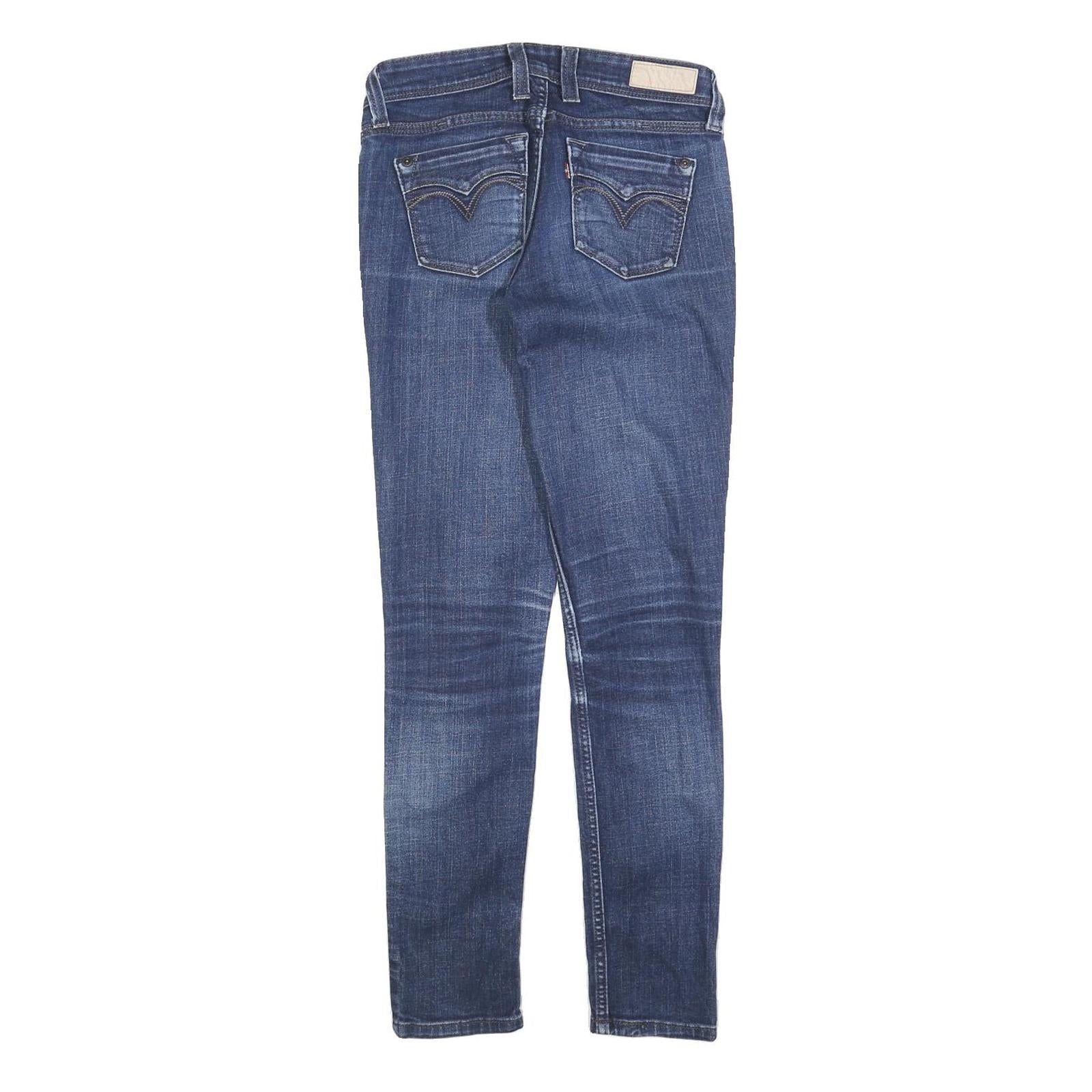 LEVI'S Womens Slim Blue Denim Jeans W28 L30 Stretch Zip Closure Casual