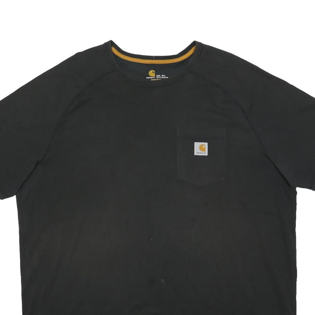 CARHARTT Mens Black Plain Cotton Blend Pullover Jumper 2XL Workwear Casual