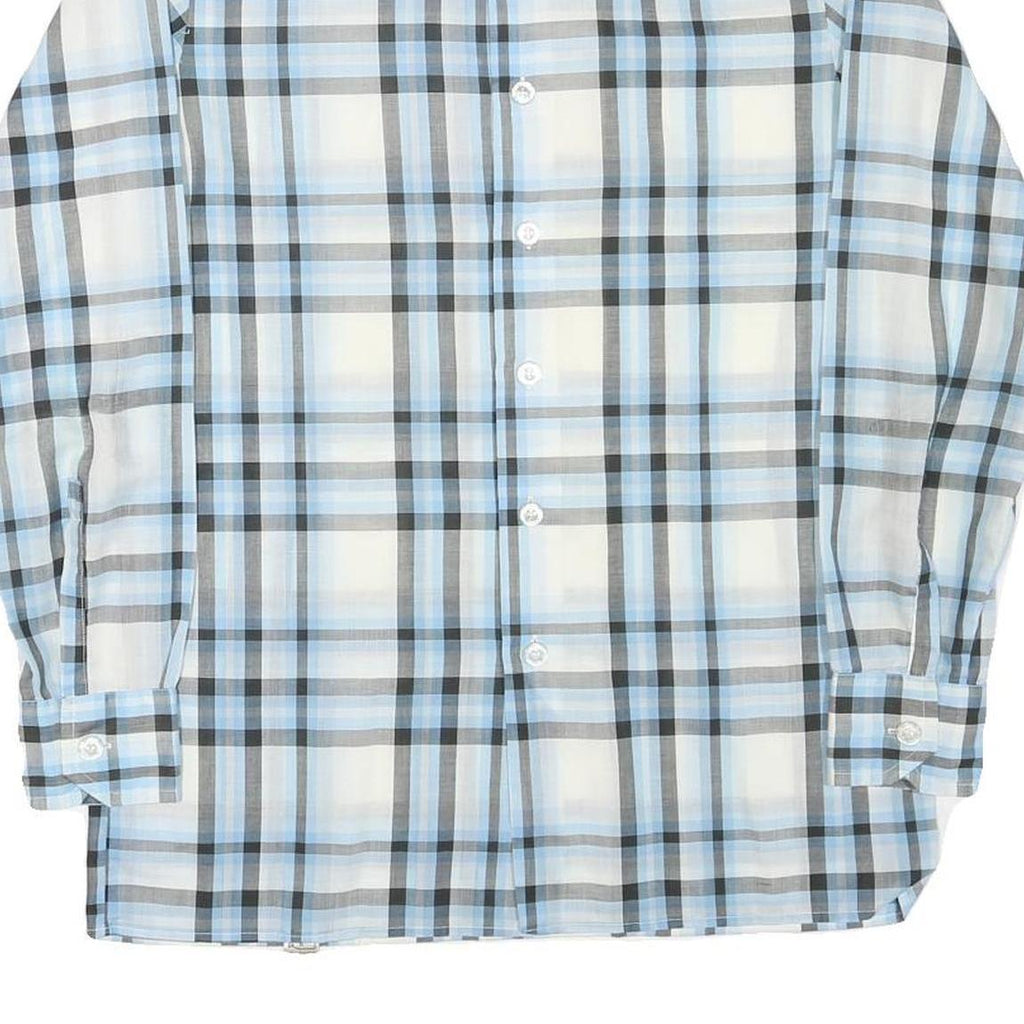 HOBBY DRESS Mens Blue & Grey Check Shirt M Lightweight Casual Cotton Blend