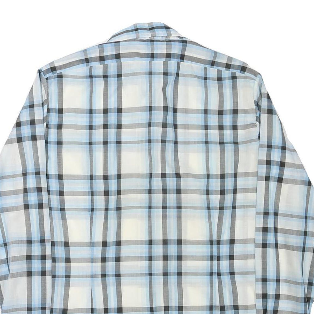 HOBBY DRESS Mens Blue & Grey Check Shirt M Lightweight Casual Cotton Blend