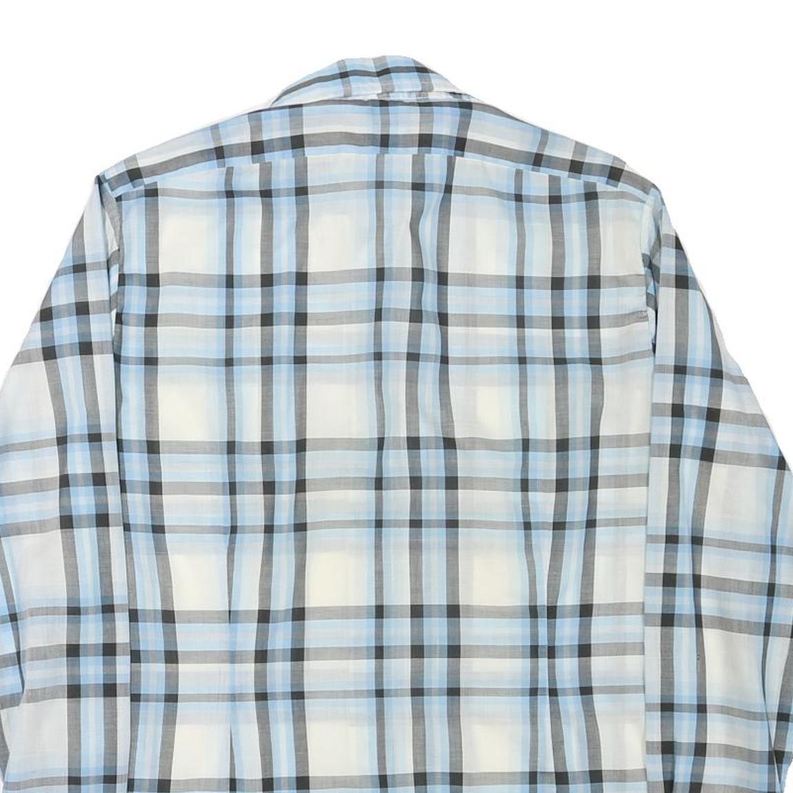 HOBBY DRESS Mens Blue & Grey Check Shirt M Lightweight Casual Cotton Blend