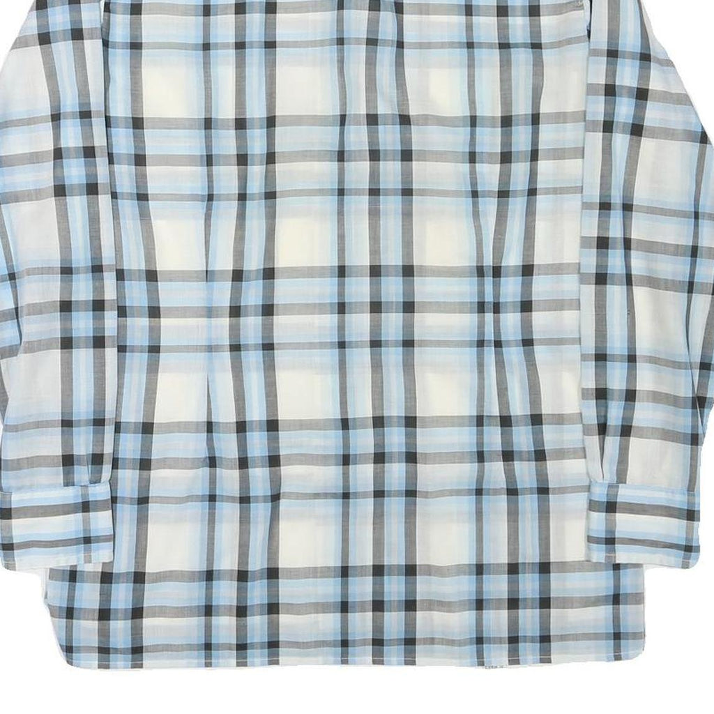 HOBBY DRESS Mens Blue & Grey Check Shirt M Lightweight Casual Cotton Blend