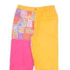Womens Colourblock Cotton Blend Regular Zip Trousers W28 L22 Bright Patterned