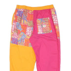 Womens Colourblock Cotton Blend Regular Zip Trousers W28 L22 Bright Patterned
