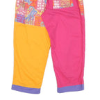 Womens Colourblock Cotton Blend Regular Zip Trousers W28 L22 Bright Patterned