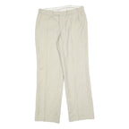 DEL TARTO Womens Wool Blend Beige Regular Leg Zip Trousers W32 L30 Classic