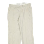 DEL TARTO Womens Wool Blend Beige Regular Leg Zip Trousers W32 L30 Classic