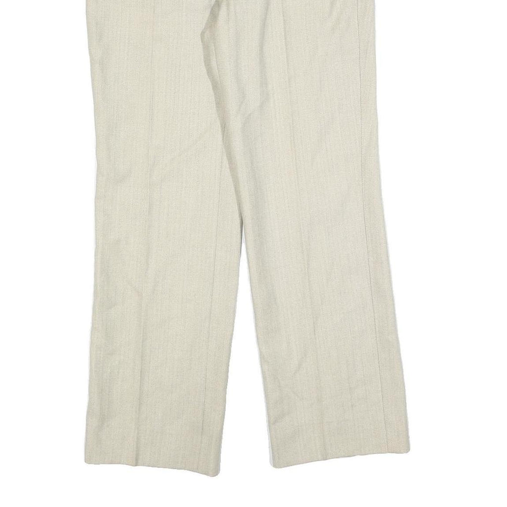 DEL TARTO Womens Wool Blend Beige Regular Leg Zip Trousers W32 L30 Classic