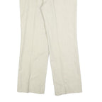 DEL TARTO Womens Wool Blend Beige Regular Leg Zip Trousers W32 L30 Classic