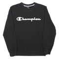 CHAMPION Mens Black Crew Neck S Sweatshirt Cotton Blend Logo Print