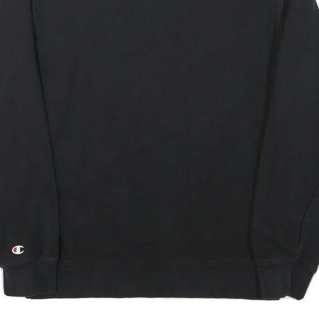 CHAMPION Mens Black Crew Neck S Sweatshirt Cotton Blend Logo Print