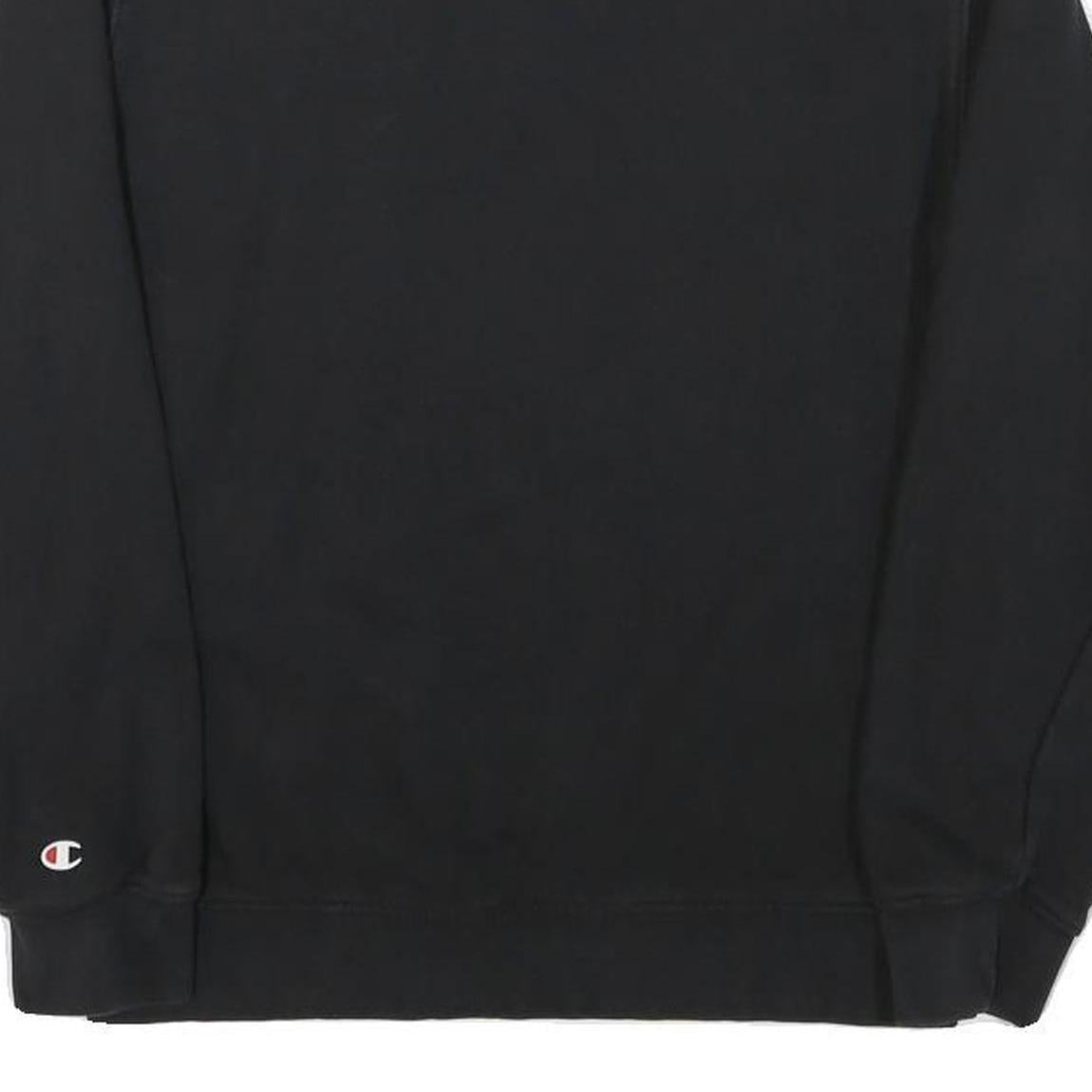 CHAMPION Mens Black Crew Neck S Sweatshirt Cotton Blend Logo Print