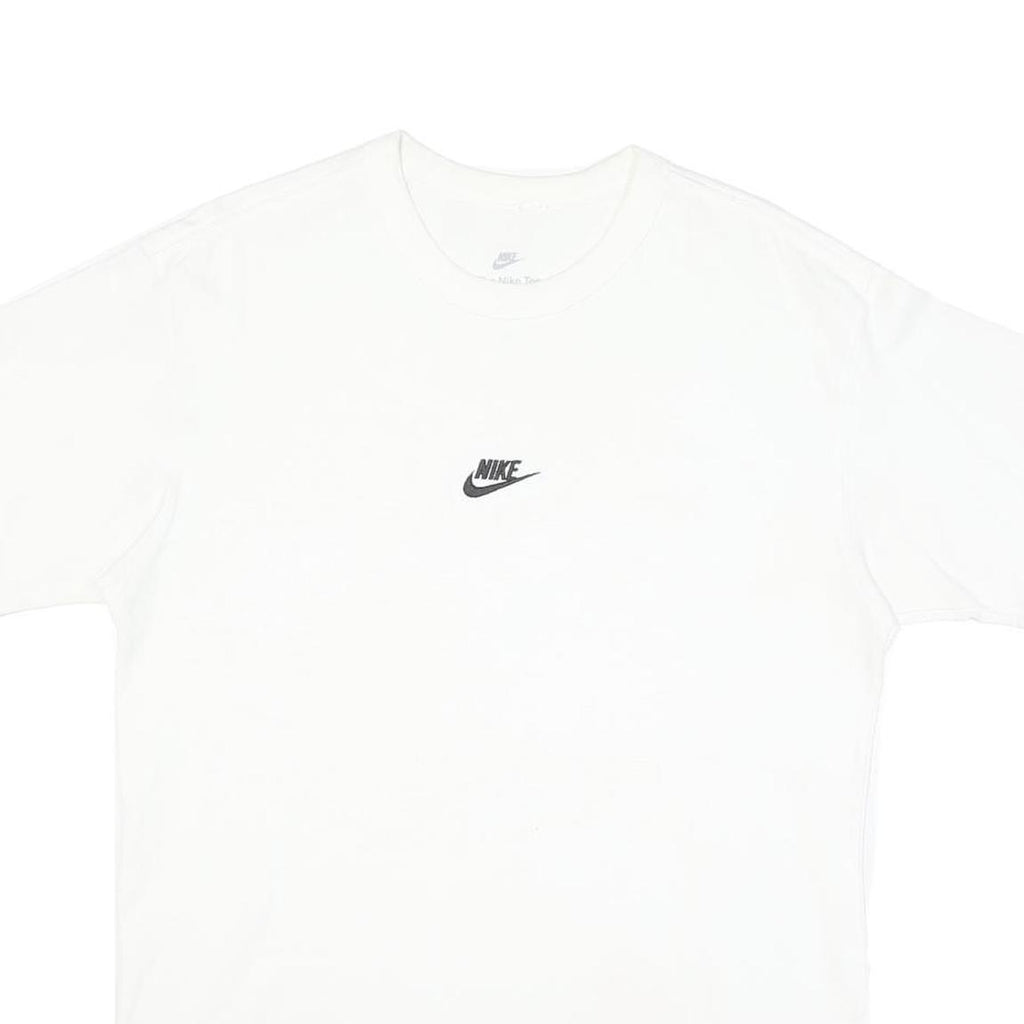 NIKE Mens White S Logo T-Shirt S Short Sleeve Crew Neck Classic Cotton Blend