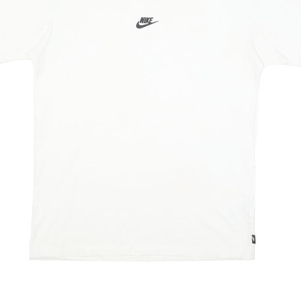 NIKE Mens White S Logo T-Shirt S Short Sleeve Crew Neck Classic Cotton Blend